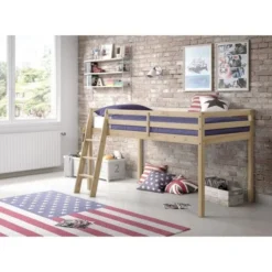 Lit Mi-hauteur Enfant- Bois Pin Massif - Naturel - Sommier Inclus - 90 X 190 Cm - PINKIE -Repose Lit Soldes Boutique lit mi hauteur enfant bois pin massif naturel sommier inclus 90 x 190 cm pinkie 3770017653458 759337