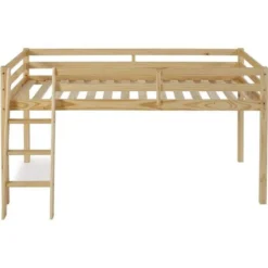 Lit Mi-hauteur Enfant- Bois Pin Massif - Naturel - Sommier Inclus - 90 X 190 Cm - PINKIE -Repose Lit Soldes Boutique lit mi hauteur enfant bois pin massif naturel sommier inclus 90 x 190 cm pinkie 3770017653458 759340