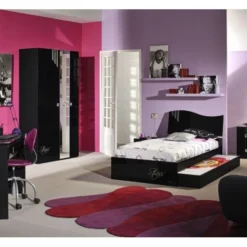 Lit Noir Laqué Strass -Repose Lit Soldes Boutique lit noir laque strass 3102000068763 20805