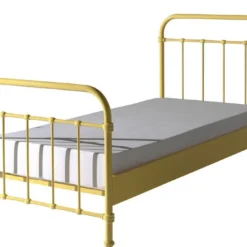 Lit Simple Métal Jaune New York 90x200 Cm -Repose Lit Soldes Boutique lit simple metal jaune new york 90x200 cm 5420070217132 219056