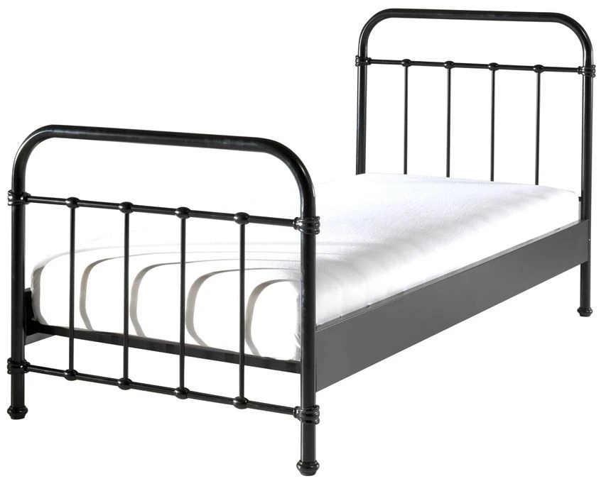 Lit Simple Métal Noir New York 90x200 Cm 3 Lit Simple Métal Noir New York 90x200 Cm