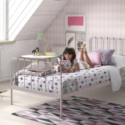 Lit Simple Métal Rose Alice 90x200 Cm -Repose Lit Soldes Boutique lit simple metal rose alice 90x200 cm 5420070222563 695277