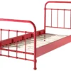 Lit Simple Métal Rouge New York 90x200 Cm