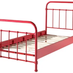 Lit Simple Métal Rouge New York 90x200 Cm