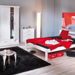 Lit Simple Pin Massif Blanc Corine 90x200cm -Repose Lit Soldes Boutique lit simple pin massif blanc fana 90x200cm 4010340292252 336439