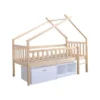 Lit Surélevé Enfant Avec Bacs De Rangements - Pin Massif - Bicolor Brut/Blanc - Sommier Inclus - 90x190 Cm - ELIDJA -Repose Lit Soldes Boutique lit sureleve enfant avec bacs de rangements pin massif bicolor brut blanc sommier inclus 90x190 cm elidja 3248116160172 520819