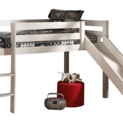 Lit Toboggan 90x200 Cm Avec Tente Astra Pin Massif Blanc Pino -Repose Lit Soldes Boutique lit toboggan 90x200 cm avec tente astra pin massif blanc pino 5420070228046 712367