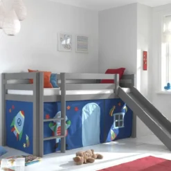 Lit Toboggan 90x200 Cm Avec Tente Astra Pin Massif Gris Pino -Repose Lit Soldes Boutique lit toboggan 90x200 cm avec tente astra pin massif gris pino 5420070234931 715081