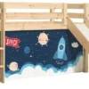 Lit Toboggan 90x200 Cm Avec Tente Astronaute Pin Massif Clair Pino