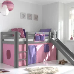 Lit Toboggan 90x200 Cm Avec Tente Bella Pin Massif Gris Pino -Repose Lit Soldes Boutique lit toboggan 90x200 cm avec tente bella pin massif gris pino 5420070234795 712423