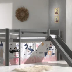 Lit Toboggan 90x200 Cm Avec Tente Château Pin Massif Gris Pino 7 Lit Toboggan 90x200 Cm Avec Tente Château Pin Massif Gris Pino -Repose Lit Soldes Boutique lit toboggan 90x200 cm avec tente chateau pin massif gris pino 5420070236690 712475