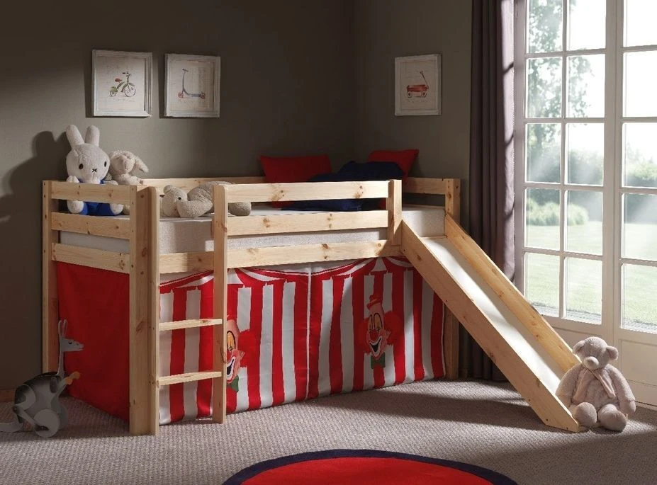 Lit Toboggan 90x200 Cm Avec Tente Clown Pin Massif Clair Pino 5 Lit Toboggan 90x200 Cm Avec Tente Clown Pin Massif Clair Pino – Image 3