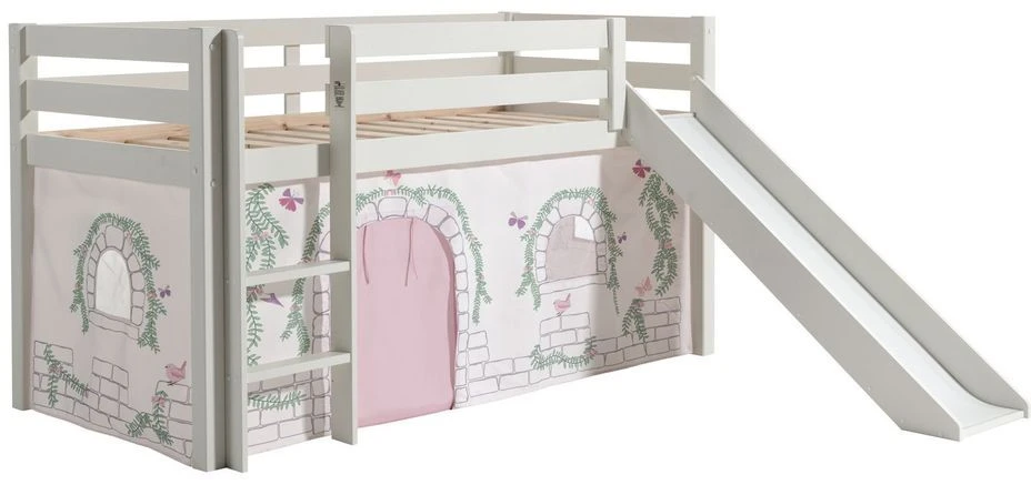 Lit Toboggan 90x200 Cm Avec Tente Contra Pin Massif Blanc Pino 3 Lit Toboggan 90x200 Cm Avec Tente Contra Pin Massif Blanc Pino