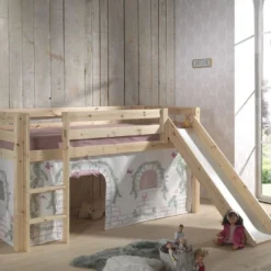 Lit Toboggan 90x200 Cm Avec Tente Contra Pin Massif Clair Pino -Repose Lit Soldes Boutique lit toboggan 90x200 cm avec tente contra pin massif clair pino 5420070231572 709351