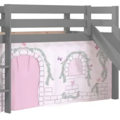 Lit Toboggan 90x200 Cm Avec Tente Contra Pin Massif Gris Pino