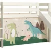 Lit Toboggan 90x200 Cm Avec Tente Dinosaure Pin Massif Blanc Pino