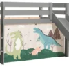 Lit Toboggan 90x200 Cm Avec Tente Dinosaure Pin Massif Gris Pino -Repose Lit Soldes Boutique lit toboggan 90x200 cm avec tente dinosaure pin massif gris pino 5420070236737 712536