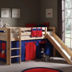 Lit Toboggan 90x200 Cm Avec Tente Domino Pin Massif Clair Pino -Repose Lit Soldes Boutique lit toboggan 90x200 cm avec tente domino pin massif clair pino 5420070212861 697158