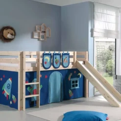 Lit Toboggan 90x200 Cm Avec Tente Et 3 Pochettes Astra Pin Massif Clair Pino -Repose Lit Soldes Boutique lit toboggan 90x200 cm avec tente et 3 pochettes astra pin massif clair pino 5420070228190 709344