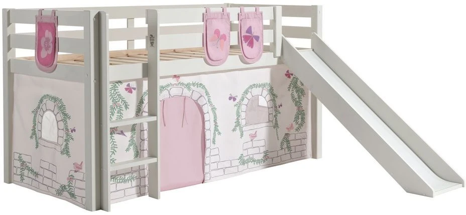 Lit Toboggan 90x200 Cm Avec Tente Et 3 Pochettes Contra Pin Massif Blanc Pino 3 Lit Toboggan 90x200 Cm Avec Tente Et 3 Pochettes Contra Pin Massif Blanc Pino