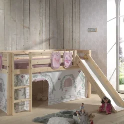 Lit Toboggan 90x200 Cm Avec Tente Et 3 Pochettes Contra Pin Massif Clair Pino -Repose Lit Soldes Boutique lit toboggan 90x200 cm avec tente et 3 pochettes contra pin massif clair pino 5420070231596 709357