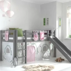 Lit Toboggan 90x200 Cm Avec Tente Et 3 Pochettes Contra Pin Massif Gris Pino -Repose Lit Soldes Boutique lit toboggan 90x200 cm avec tente et 3 pochettes contra pin massif gris pino 5420070234993 715099