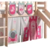 Lit Toboggan 90x200 Cm Avec Tente Et 3 Pochettes Princesse Pin Massif Clair Pino