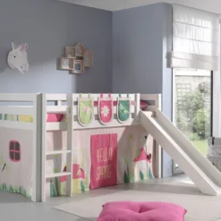 Lit Toboggan 90x200 Cm Avec Tente Et 3 Pochettes Printemps Pin Massif Blanc Pino -Repose Lit Soldes Boutique lit toboggan 90x200 cm avec tente et 3 pochettes printemps pin massif blanc pino 5420070227971 712317