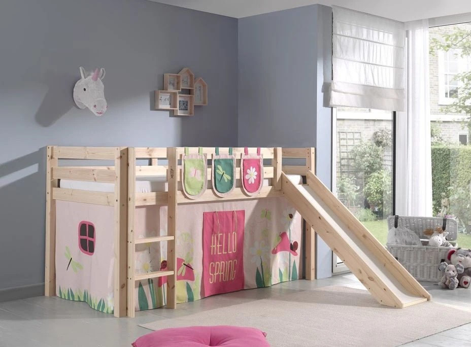 Lit Toboggan 90x200 Cm Avec Tente Et 3 Pochettes Printemps Pin Massif Clair Pino 5 Lit Toboggan 90x200 Cm Avec Tente Et 3 Pochettes Printemps Pin Massif Clair Pino – Image 3