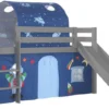 Lit Toboggan 90x200 Cm Avec Tente Et Tunnel Astra Pin Massif Gris Pino