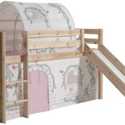 Lit Toboggan 90x200 Cm Avec Tente Et Tunnel Contra Pin Massif Clair Pino