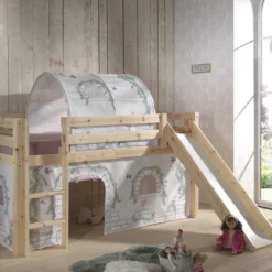 Lit Toboggan 90x200 Cm Avec Tente Et Tunnel Contra Pin Massif Clair Pino -Repose Lit Soldes Boutique lit toboggan 90x200 cm avec tente et tunnel contra pin massif clair pino 5420070231589 709354