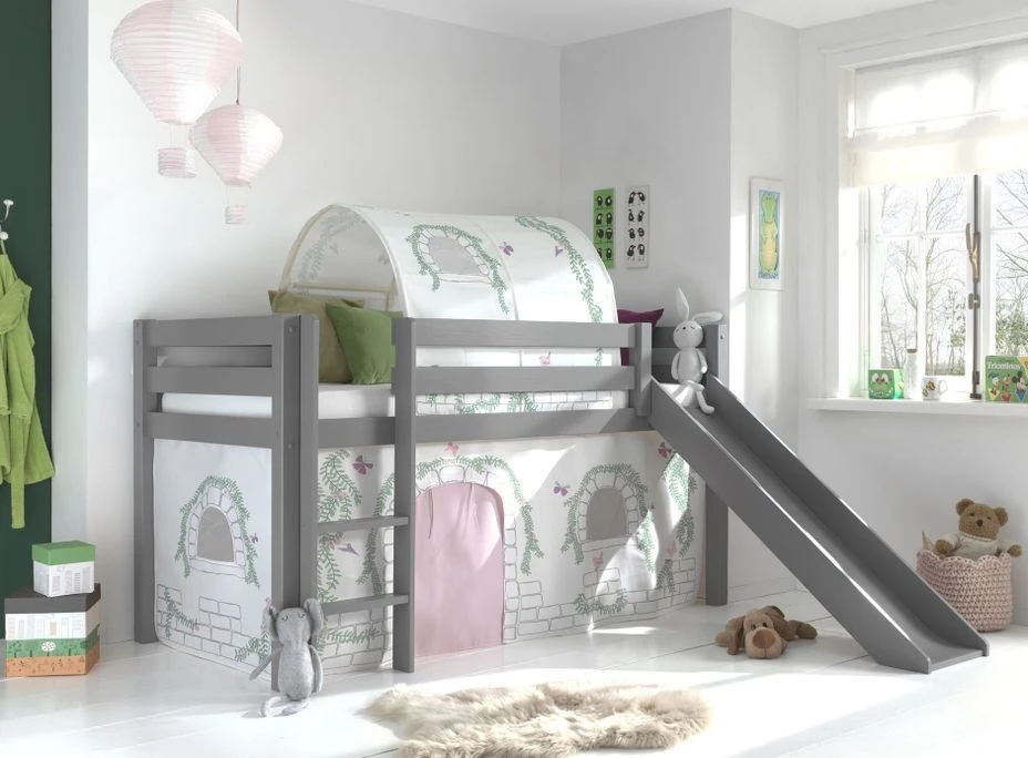 Lit Toboggan 90x200 Cm Avec Tente Et Tunnel Contra Pin Massif Gris Pino 5 Lit Toboggan 90x200 Cm Avec Tente Et Tunnel Contra Pin Massif Gris Pino – Image 3