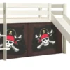 Lit Toboggan 90x200 Cm Avec Tente Pirate Marron Pin Massif Blanc Pino