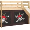 Lit Toboggan 90x200 Cm Avec Tente Pirate Marron Pin Massif Clair Pino -Repose Lit Soldes Boutique lit toboggan 90x200 cm avec tente pirate marron pin massif clair pino 5420070236614 709282