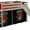 Lit Toboggan 90x200 Cm Avec Tente Pirate Noir Pin Massif Blanc Pino -Repose Lit Soldes Boutique lit toboggan 90x200 cm avec tente pirate noir pin massif blanc pino 5420070212977 709379
