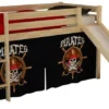 Lit Toboggan 90x200 Cm Avec Tente Pirate Noir Pin Massif Clair Pino