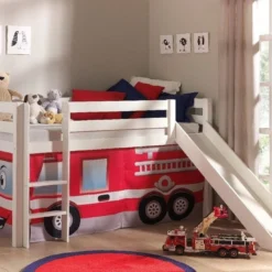 Lit Toboggan 90x200 Cm Avec Tente Pompier Pin Massif Blanc Pino 7 Lit Toboggan 90x200 Cm Avec Tente Pompier Pin Massif Blanc Pino -Repose Lit Soldes Boutique lit toboggan 90x200 cm avec tente pompier pin massif blanc pino 5420070212908 709363