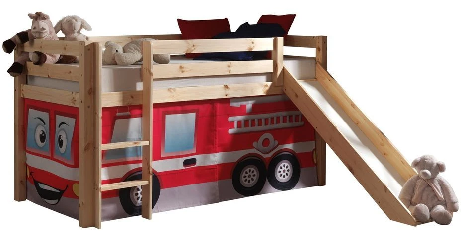 Lit Toboggan 90x200 Cm Avec Tente Pompier Pin Massif Clair Pino 3 Lit Toboggan 90x200 Cm Avec Tente Pompier Pin Massif Clair Pino