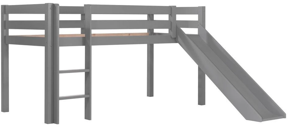 Lit Toboggan 90x200 Cm Avec Tente Pompier Pin Massif Gris Pino 3 Lit Toboggan 90x200 Cm Avec Tente Pompier Pin Massif Gris Pino – Image 2