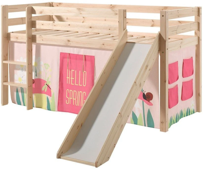 Lit Toboggan 90x200 Cm Avec Tente Printemps Pin Massif Clair Pino 3 Lit Toboggan 90x200 Cm Avec Tente Printemps Pin Massif Clair Pino