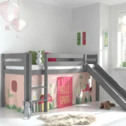 Lit Toboggan 90x200 Cm Avec Tente Printemps Pin Massif Gris Pino -Repose Lit Soldes Boutique lit toboggan 90x200 cm avec tente printemps pin massif gris pino 5420070234856 712541