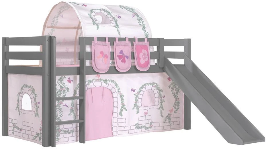 Lit Toboggan 90x200 Cm Avec Tente Tunnel Et 3 Pochettes Contra Pin Massif Gris Pino 3 Lit Toboggan 90x200 Cm Avec Tente Tunnel Et 3 Pochettes Contra Pin Massif Gris Pino