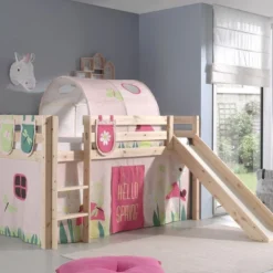 Lit Toboggan 90x200 Cm Avec Tente Tunnel Et 3 Pochettes Printemps Pin Massif Clair Pino -Repose Lit Soldes Boutique lit toboggan 90x200 cm avec tente tunnel et 3 pochettes printemps pin massif clair pino 5420070228114 709324