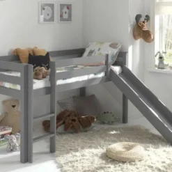 Lit Toboggan 90x200 Cm Pin Massif Gris Pino -Repose Lit Soldes Boutique lit toboggan 90x200 cm pin massif gris pino 5420070233934 692918