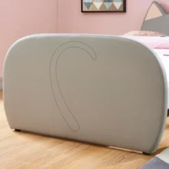 Lit Enfant Chat Avec Sommier Contemporain En Contreplaqué Et Bois Massif Gris - L 90 X L190 Cm -Repose Lit Soldes Boutique meow lit enfant chat avec sommier contemporain en contreplaque et bois massif gris l 90 x l190 cm 3584175776122 454227