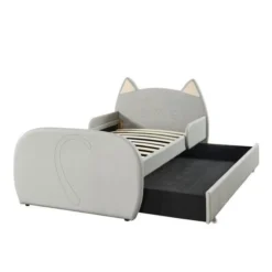 Lit Enfant Chat - Style Junior - Simili Gris - Sommier Inclus - L 90 X L 190 Cm -Repose Lit Soldes Boutique meow lit enfant chat style junior simili gris sommier inclus l 90 x l 190 cm 3584179043411 454230