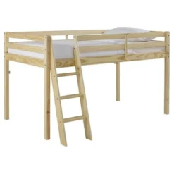 OUNA Lit Mezzanine Enfant Contemporain En Bois Pin Massif Verni Naturel - L 90 X L 190 Cm -Repose Lit Soldes Boutique ouna lit mezzanine enfant contemporain en bois pin massif verni naturel l 90 x l 190 cm 3428156003848 453441