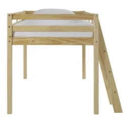 OUNA Lit Mezzanine Enfant Contemporain En Bois Pin Massif Verni Naturel - L 90 X L 190 Cm -Repose Lit Soldes Boutique ouna lit mezzanine enfant contemporain en bois pin massif verni naturel l 90 x l 190 cm 3428156003848 453442