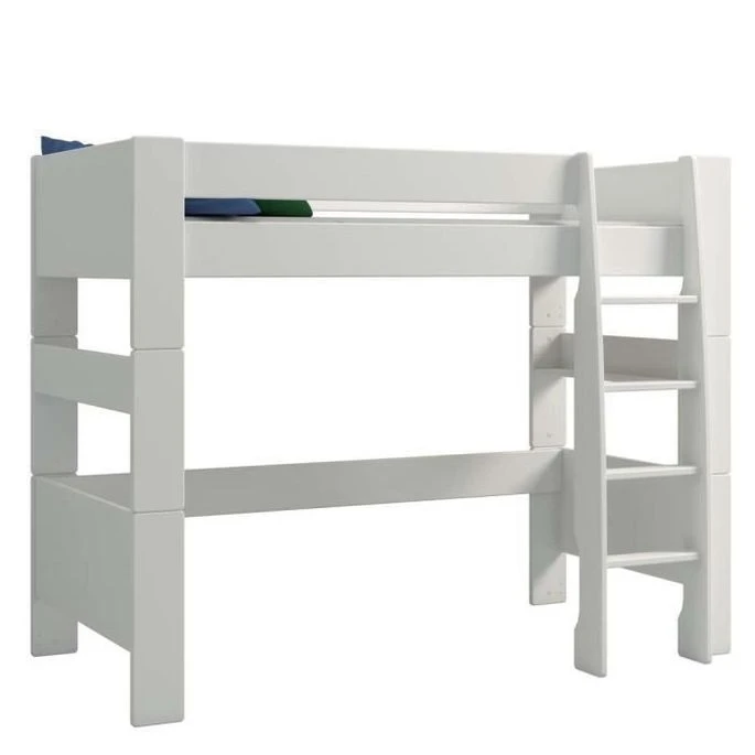 SFK Lit Mezzanine évolutif Enfant - MDF Laqué Blanc - 90 X 200 Cm 3 SFK Lit Mezzanine évolutif Enfant - MDF Laqué Blanc - 90 X 200 Cm